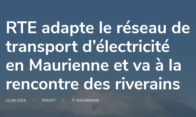 Lire la suite à propos de l’article Avis de concertation préalable projet de restructuration du réseau électrique en Maurienne