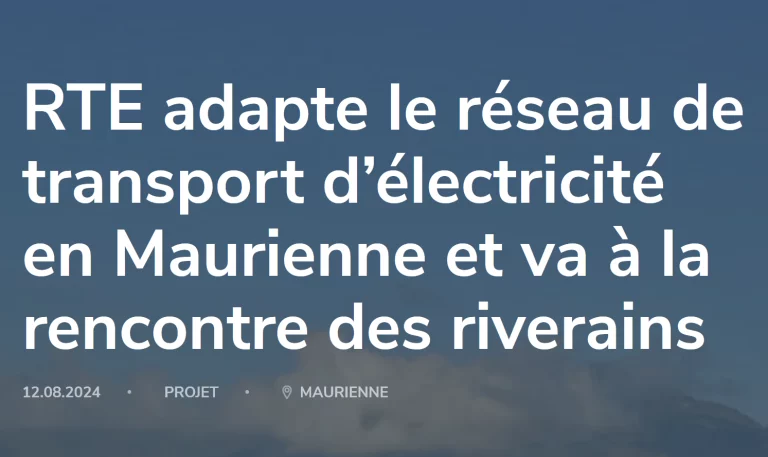 Lire la suite à propos de l’article Avis de concertation préalable projet de restructuration du réseau électrique en Maurienne