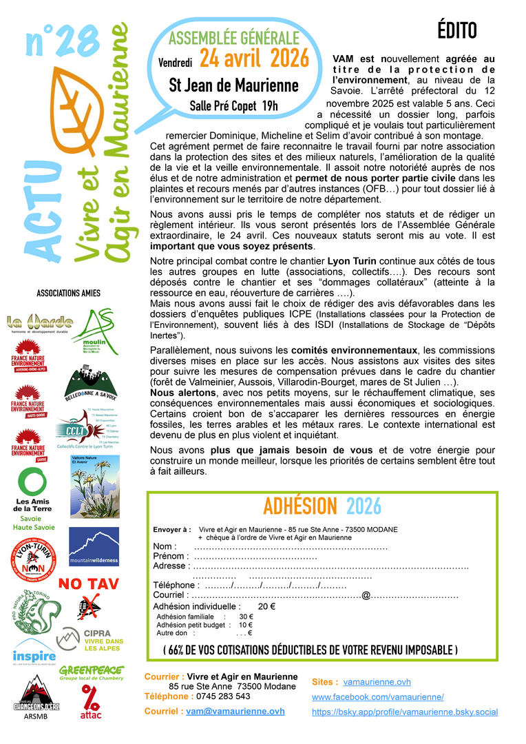 Lire la suite à propos de l’article Le dernier VAM Actu vient de paraître …