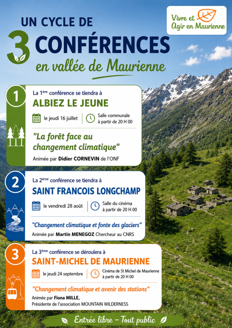 Lire la suite à propos de l’article Cycle de conférences organisées par Vivre & Agir en Maurienne