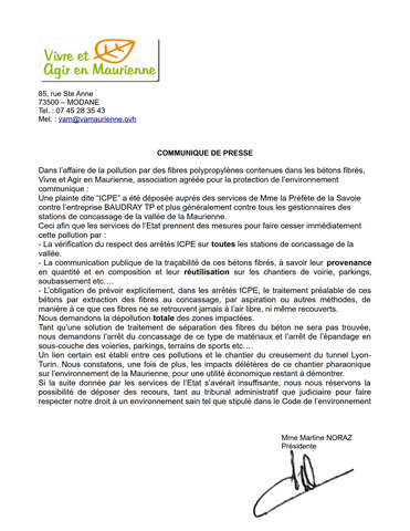 Lire la suite à propos de l’article Communiqué de presse VAM à propos de « l’affaire de la pollution par des fibres polypropylène »