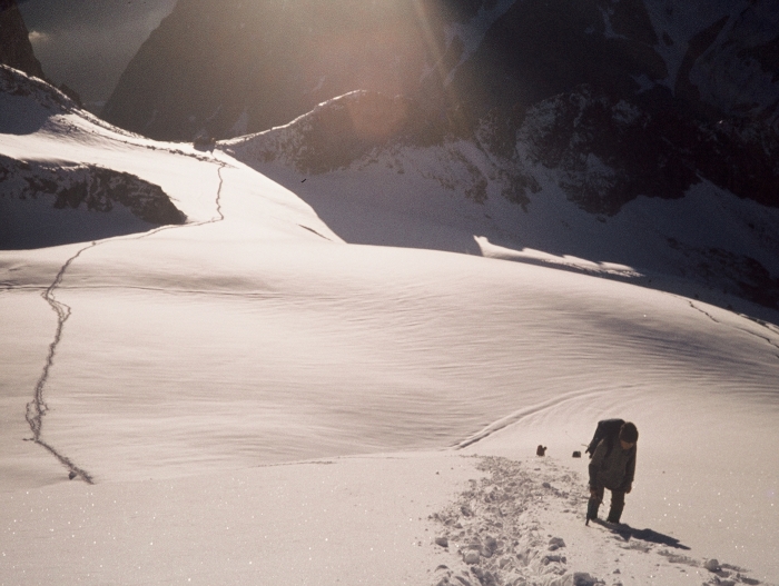 Glacier supérieur des Agneaux - vue du Refuge Adèle Planchard - août 1978